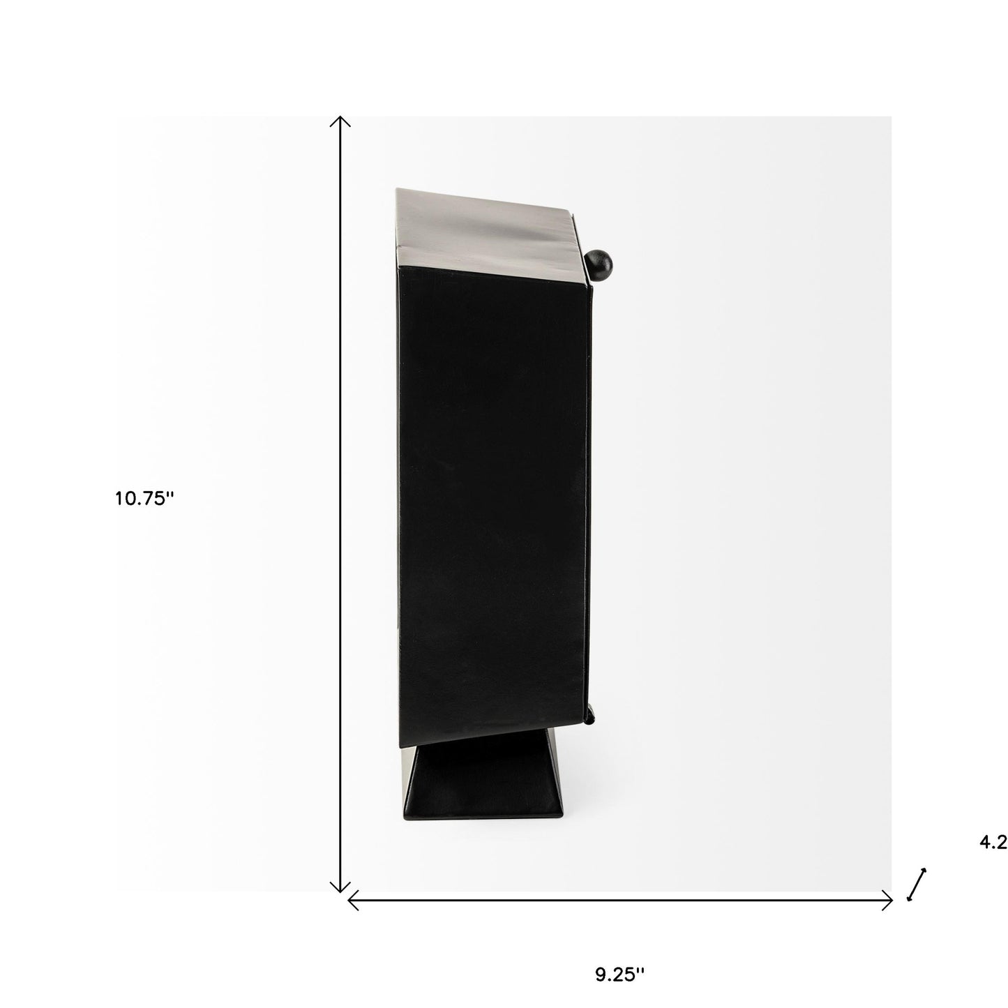 Black Metal Square Desk Table Clock