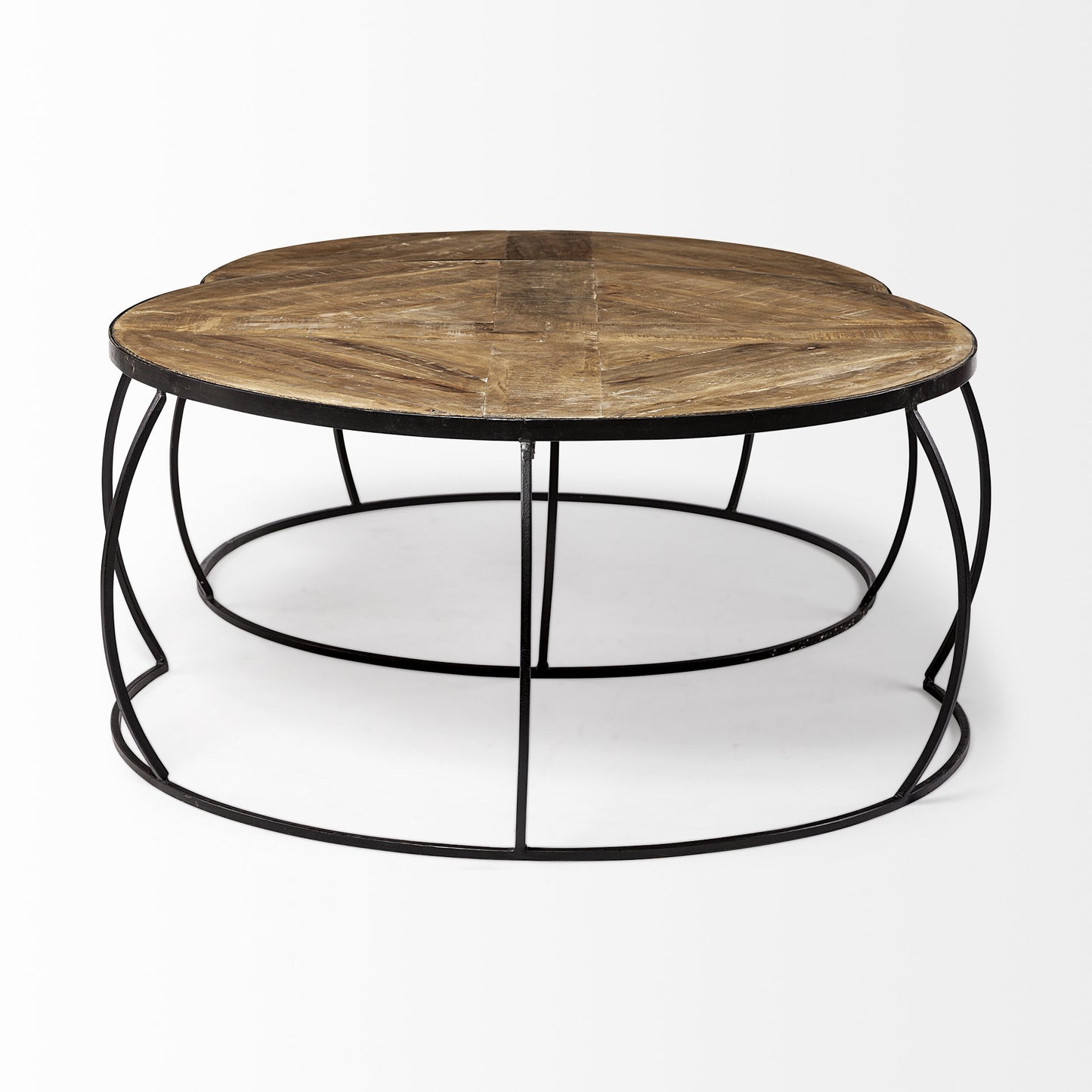 S2 41" & 38" Round Wood Top Nesting Coffee Tables