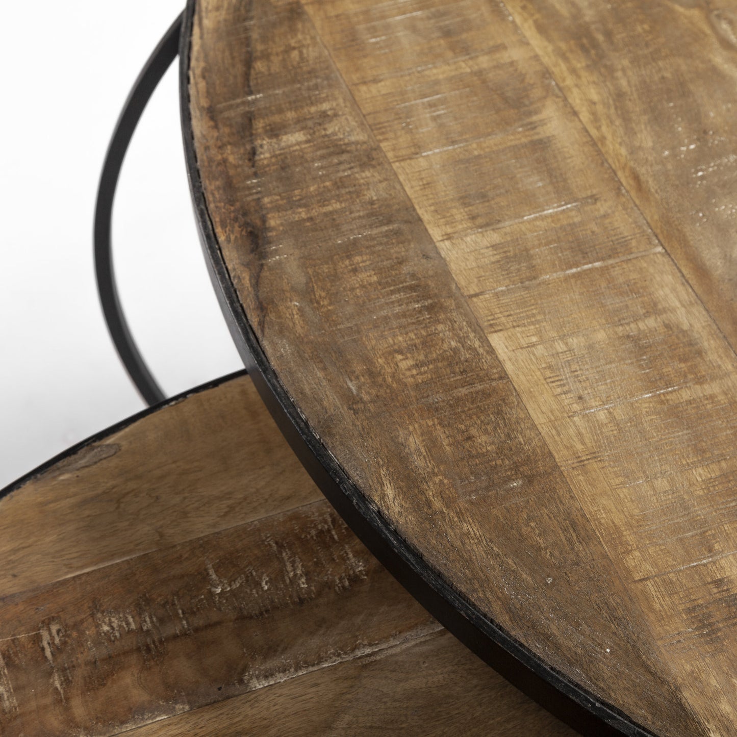 S2 41" & 38" Round Wood Top Nesting Coffee Tables