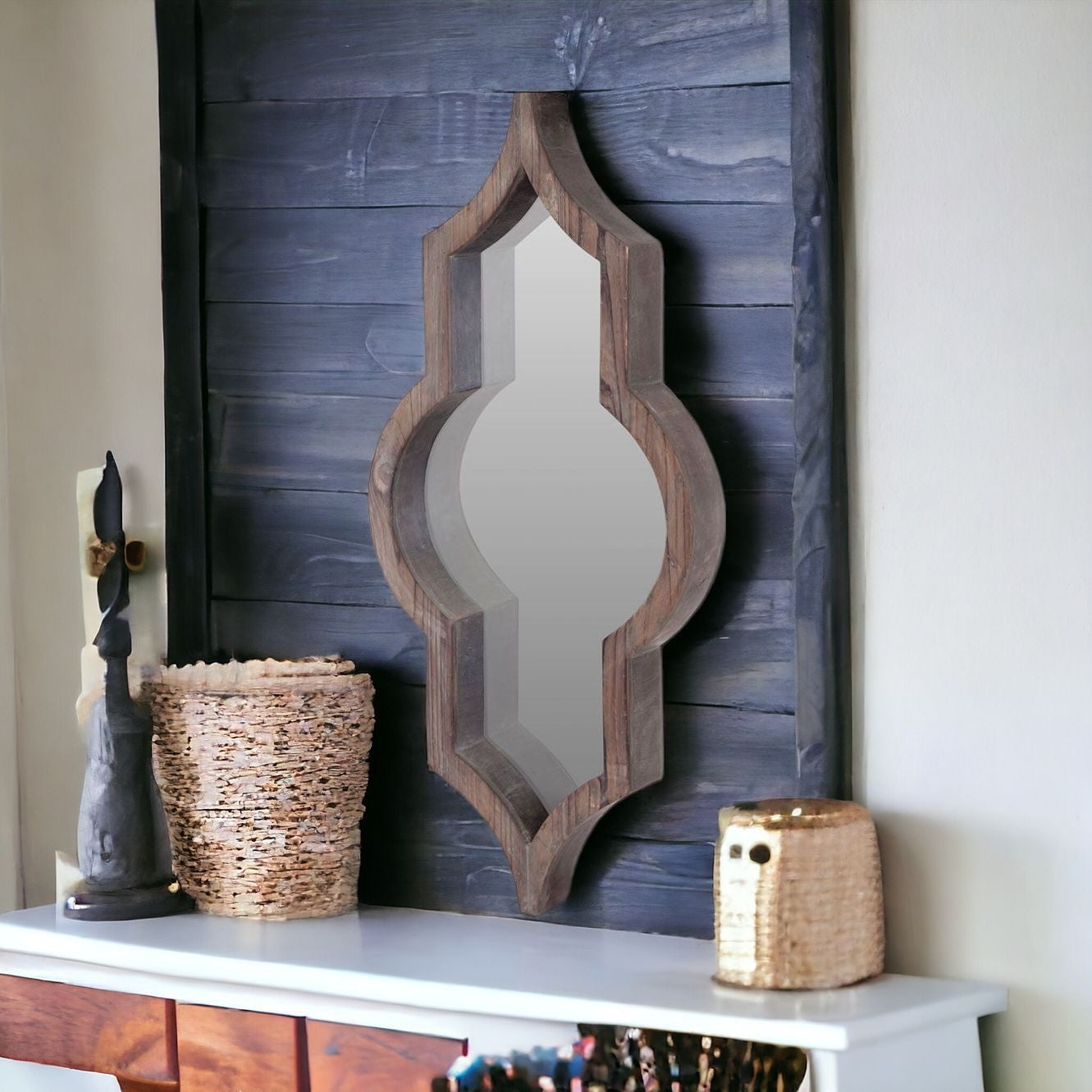 Dark Brown Novelty Accent Mirror