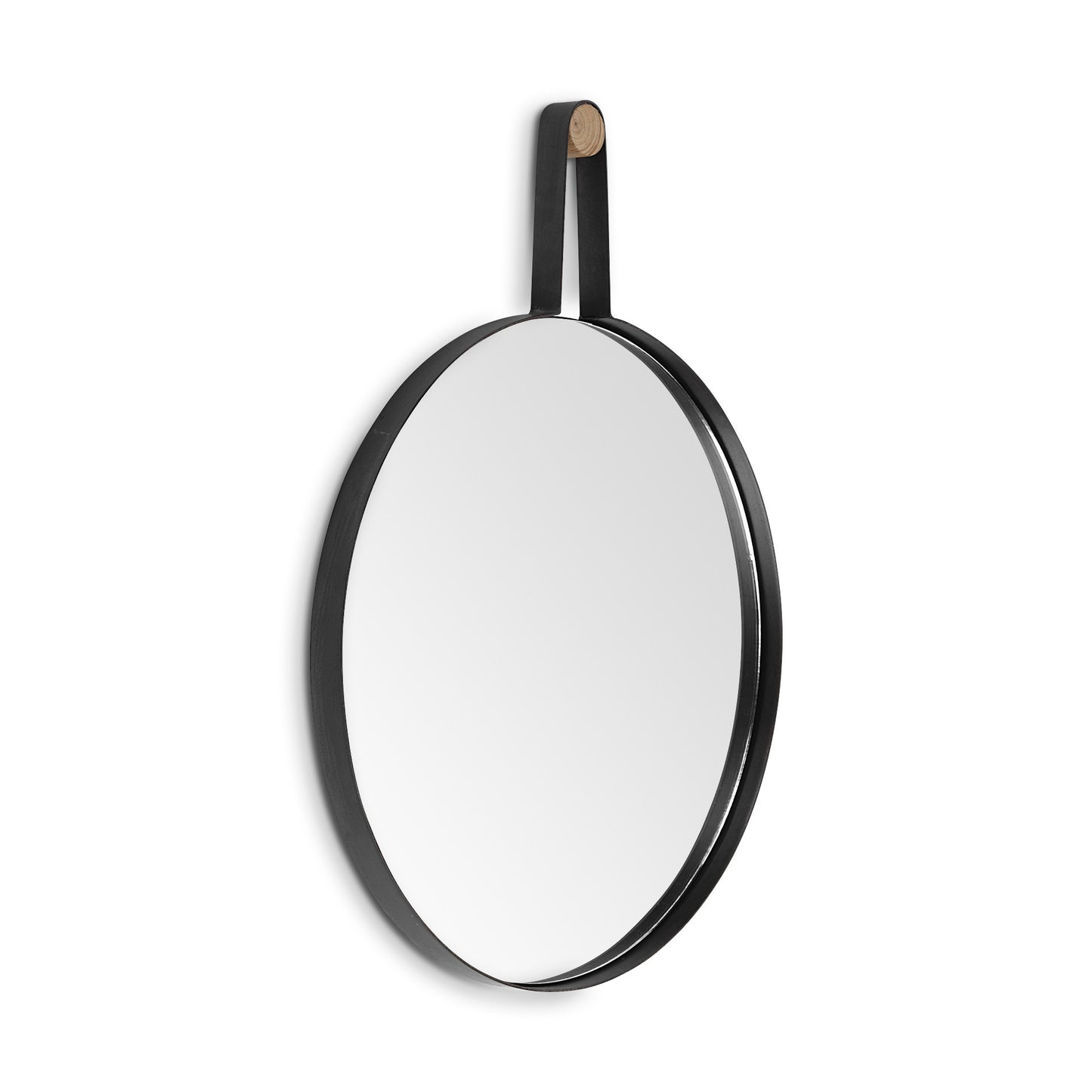 Oval Black Metal Frame Wall Mirror