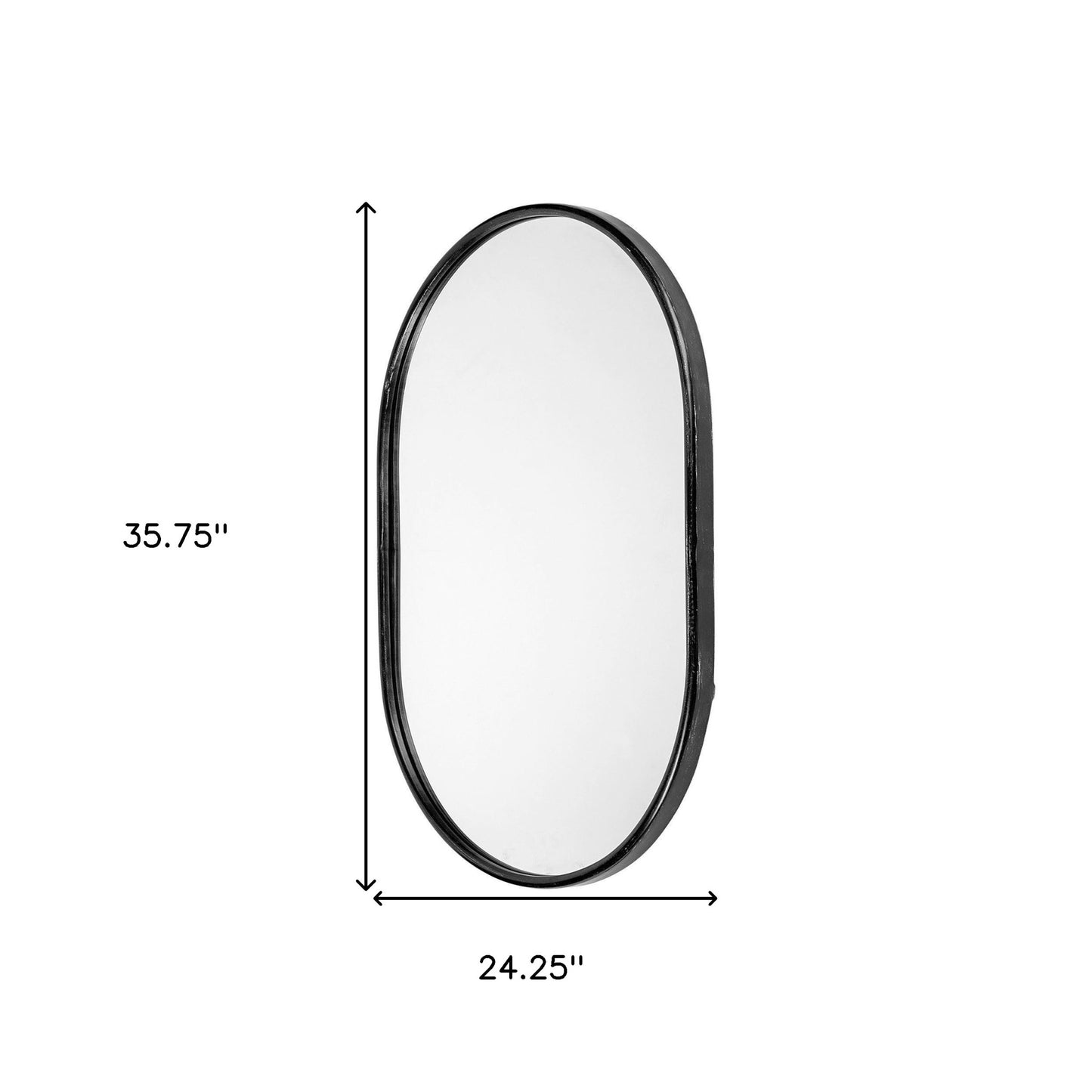 Black Oval Accent Metal Mirror