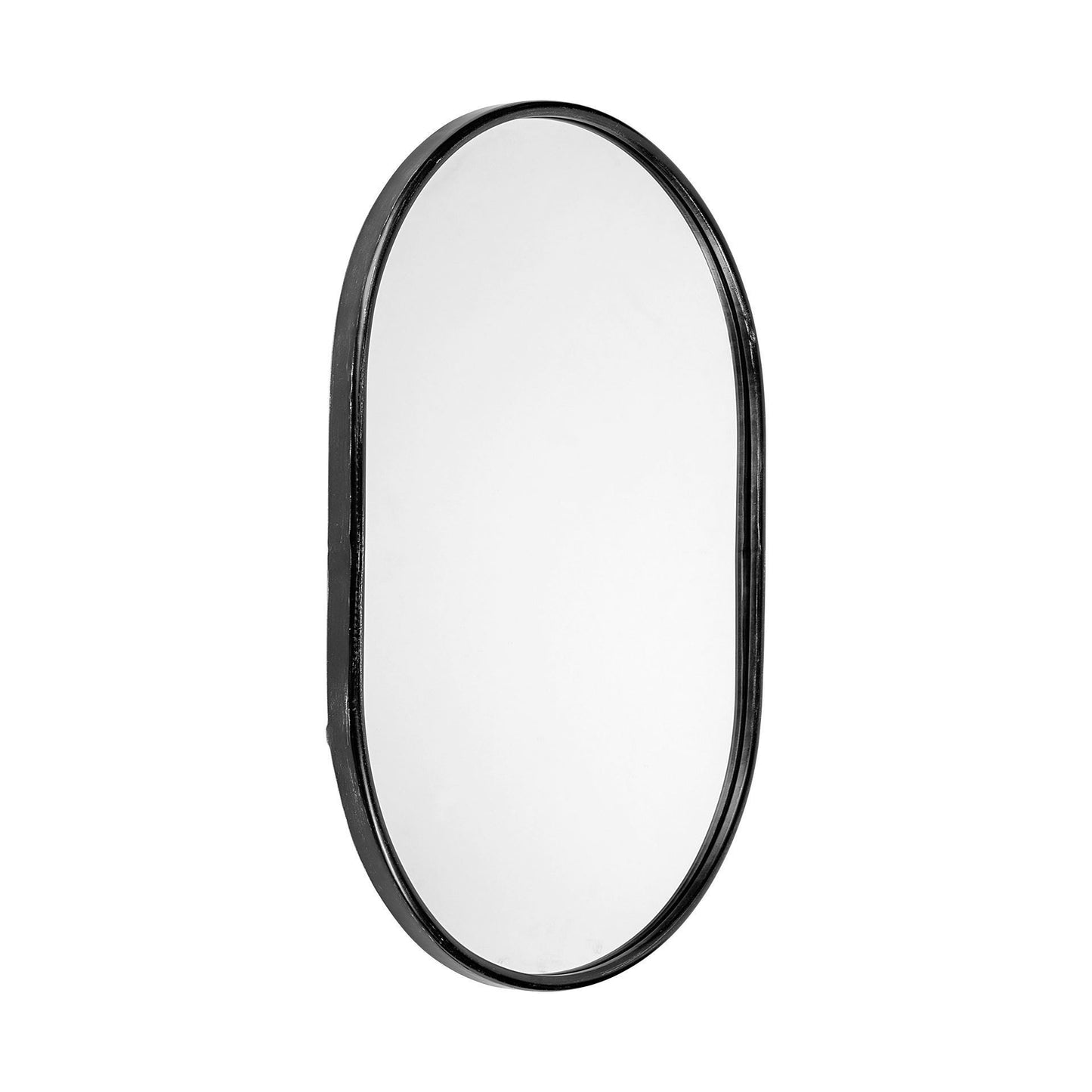 Black Oval Accent Metal Mirror