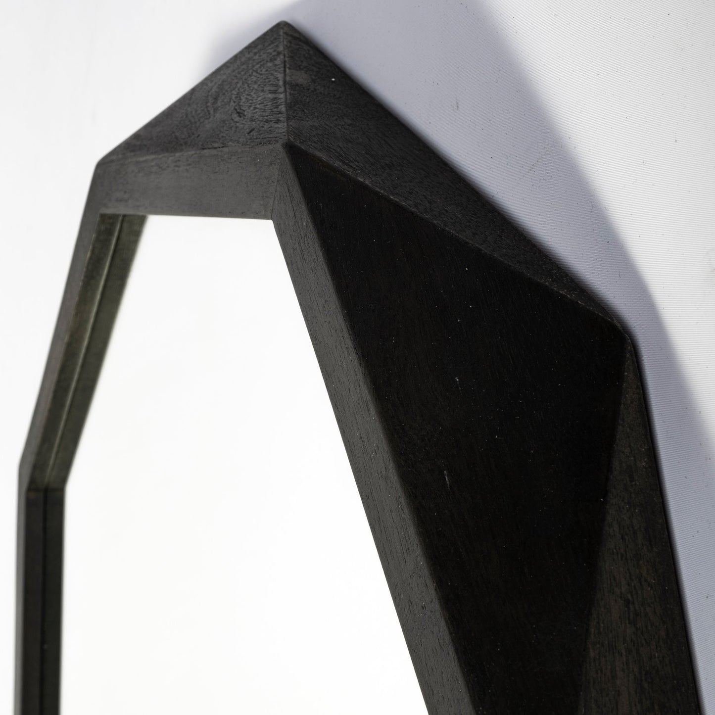 32" Octagon Black Wood Frame Wall Mirror
