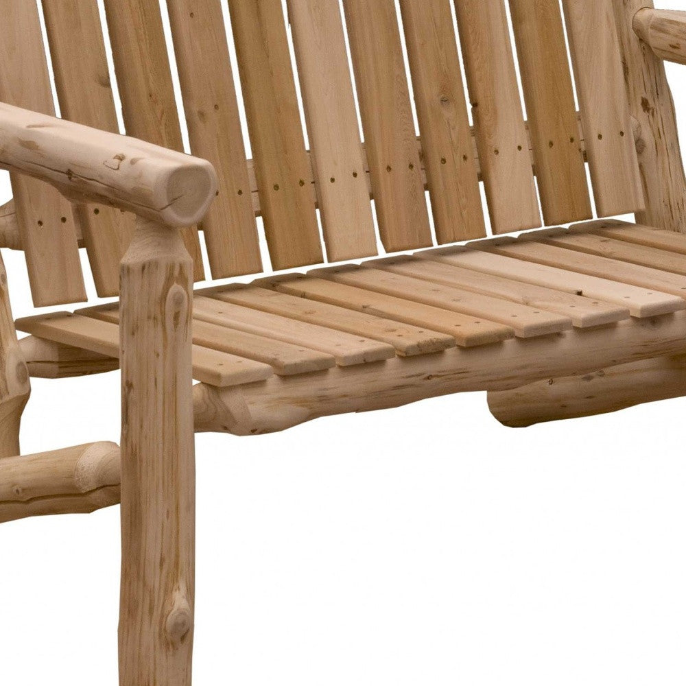 Rustic And Natural Cedar Two - Person Adirondack Chair