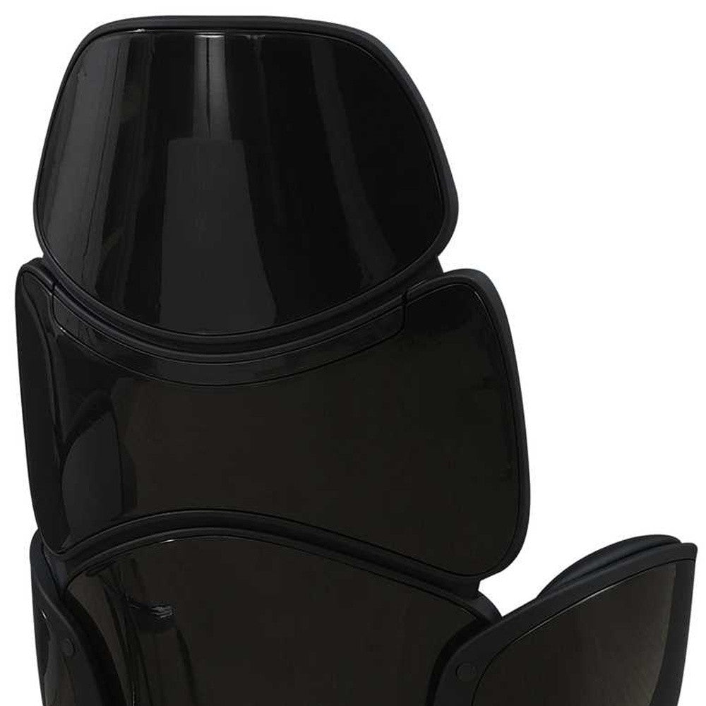 Black Faux Leather Tufted Seat Swivel Adjustable Executive Chair Leather Back Plastic Frame