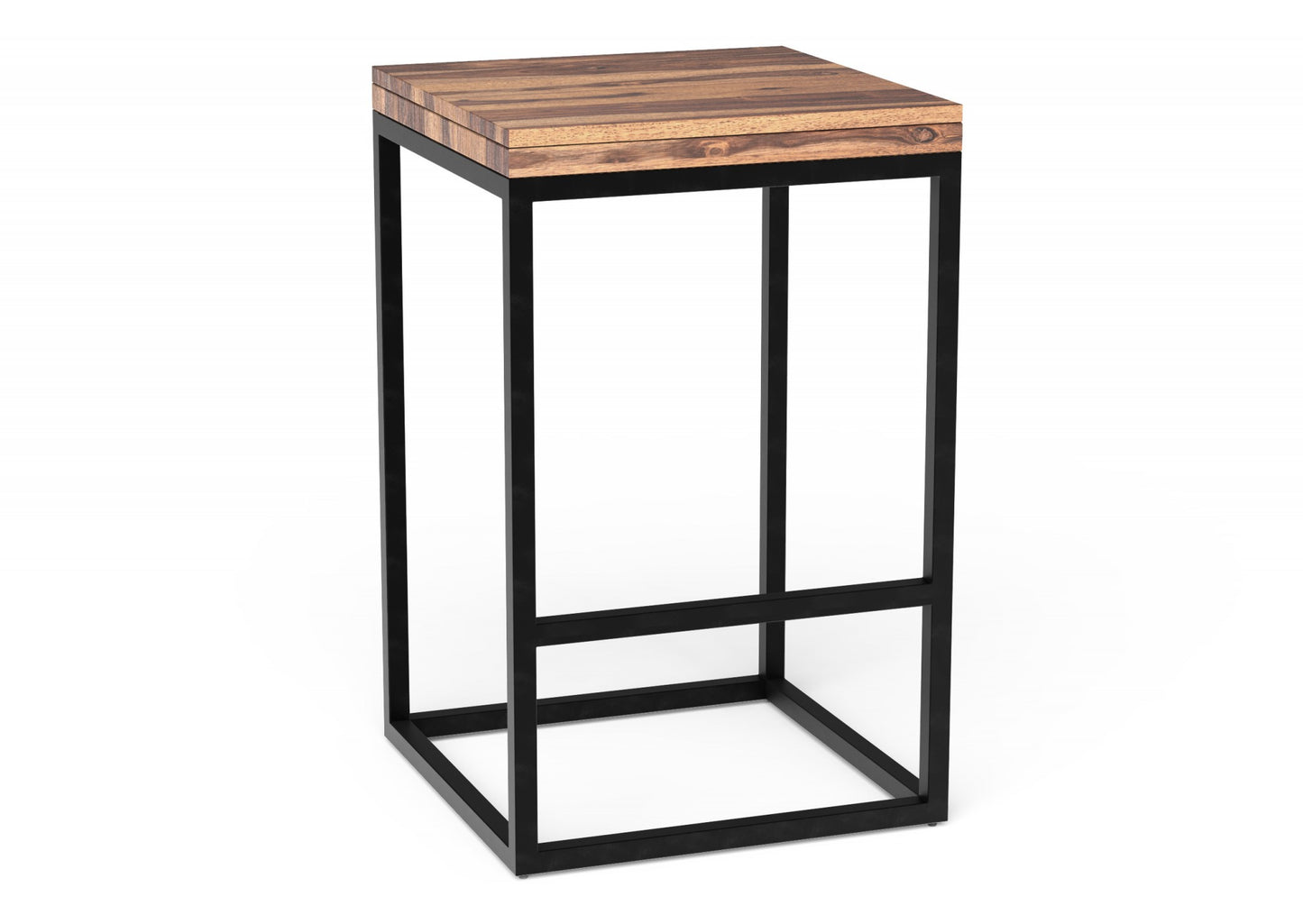 25" Brown And Black Iron Backless Counter Height Bar Chair With Footrest