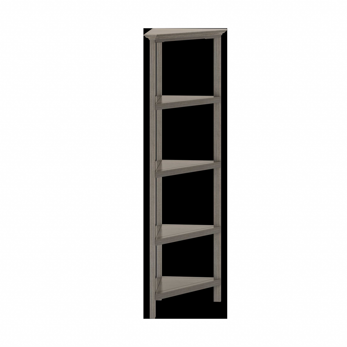 60" Bookcase With 2 Shelves In Washed Grey