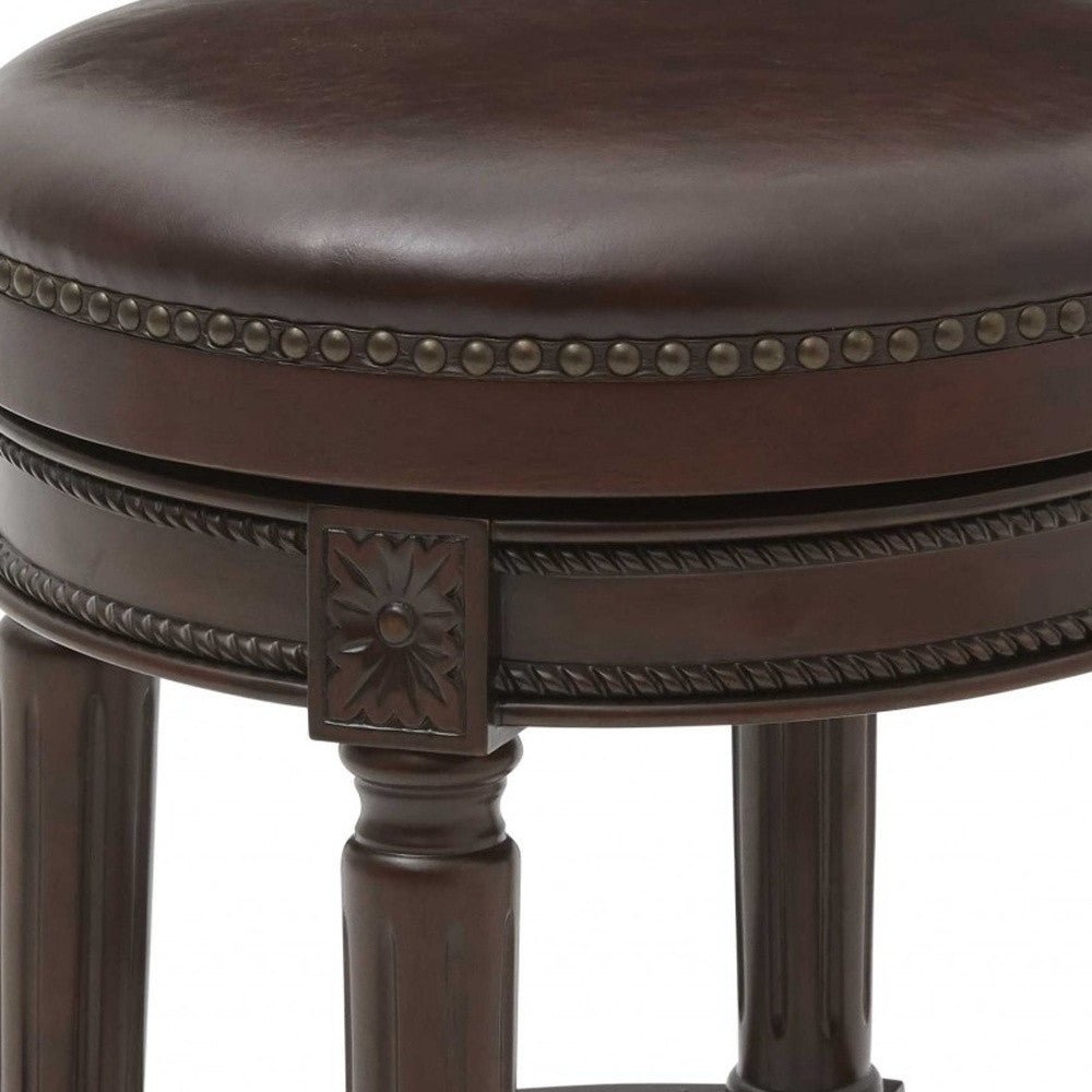 Counter Height Stool In Distressed Walnut Finished