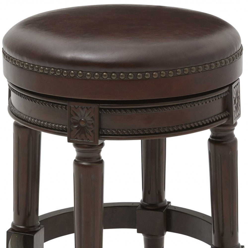 Counter Height Stool In Distressed Walnut Finished