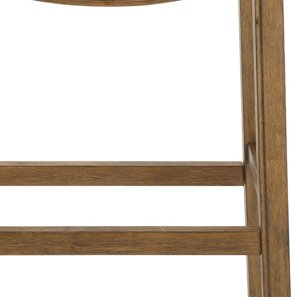 Bar Height Saddle Style Counter Stool With Cream Fabric And Nail Head Trim