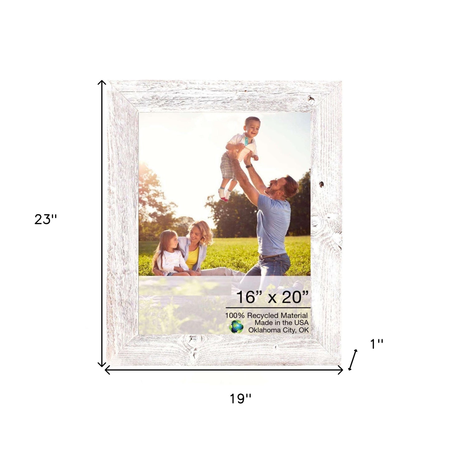 16X20 Rustic White Washed Picture Frame