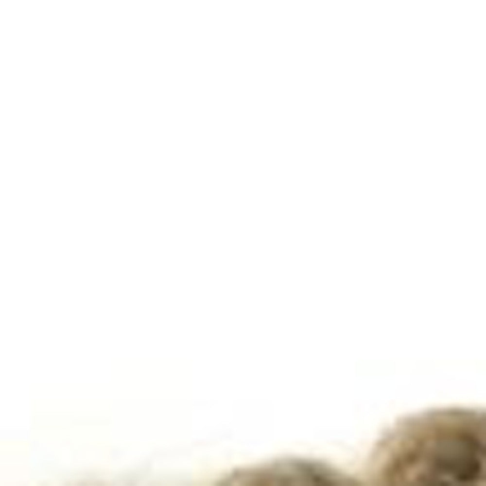 18" Beige Cotton Blend Ottoman