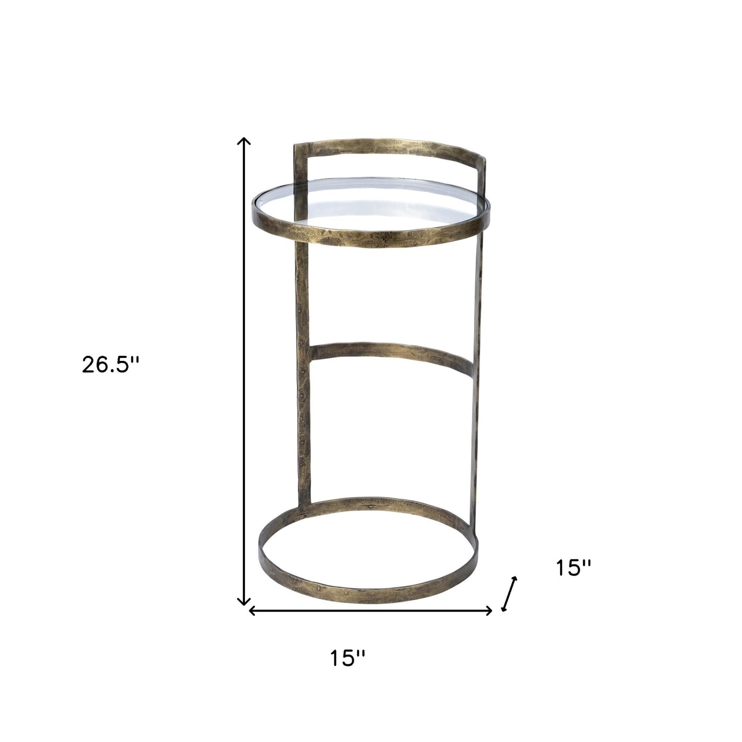 Round Glass Top Accent Table With Gold Metal Frame