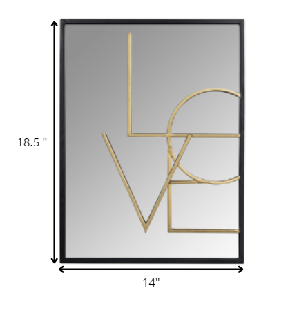 Black Rectangle Accent Metal Mirror