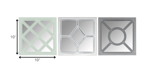 Set Of 3 Geometric Wall Mirrors