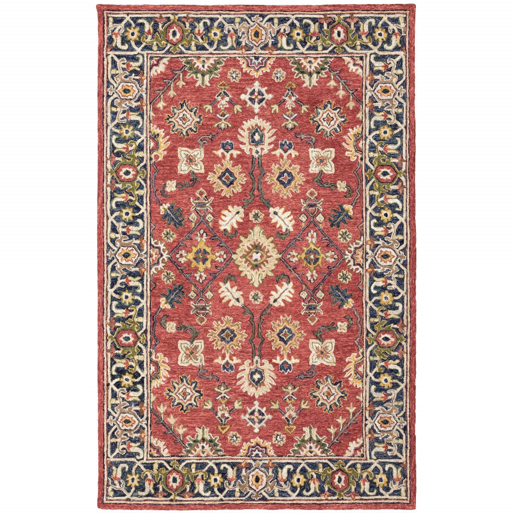 8'X10' Red And Blue Bohemian Rug