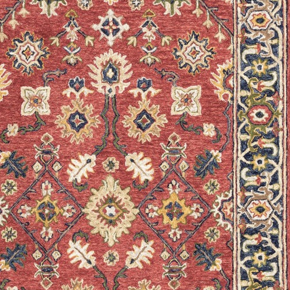 8'X10' Red And Blue Bohemian Rug