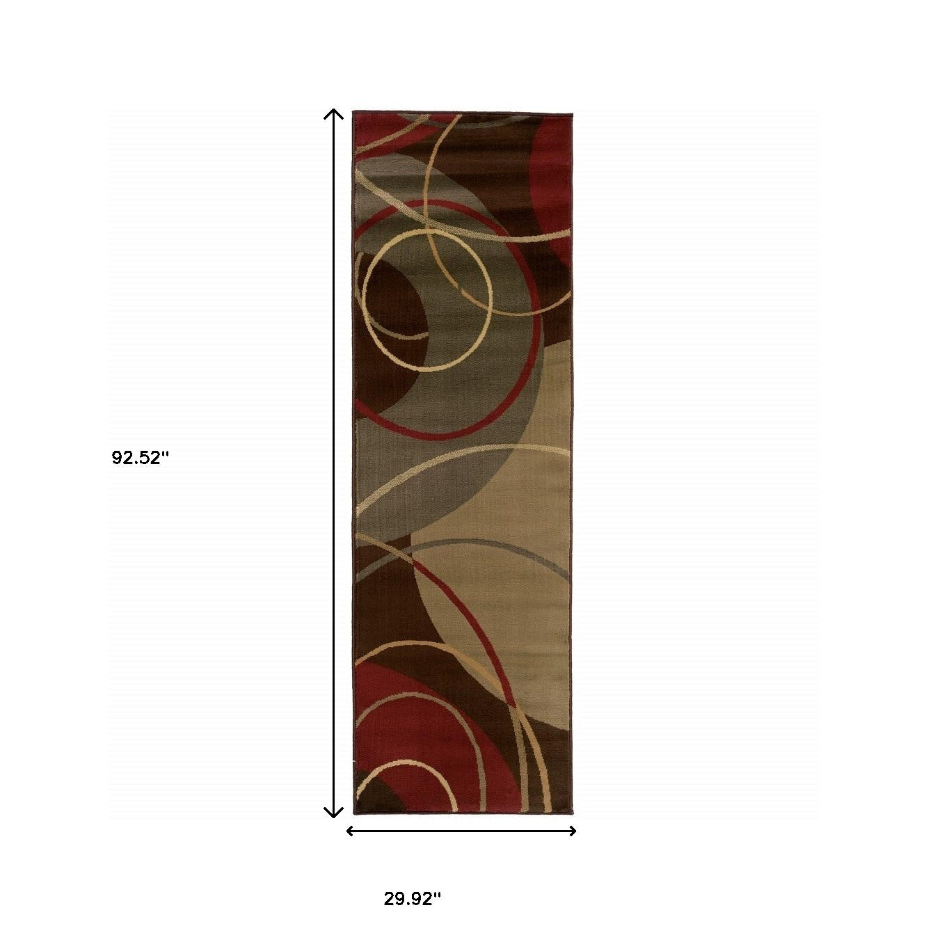 5'X8' Brown And Red Abstract Area Rug