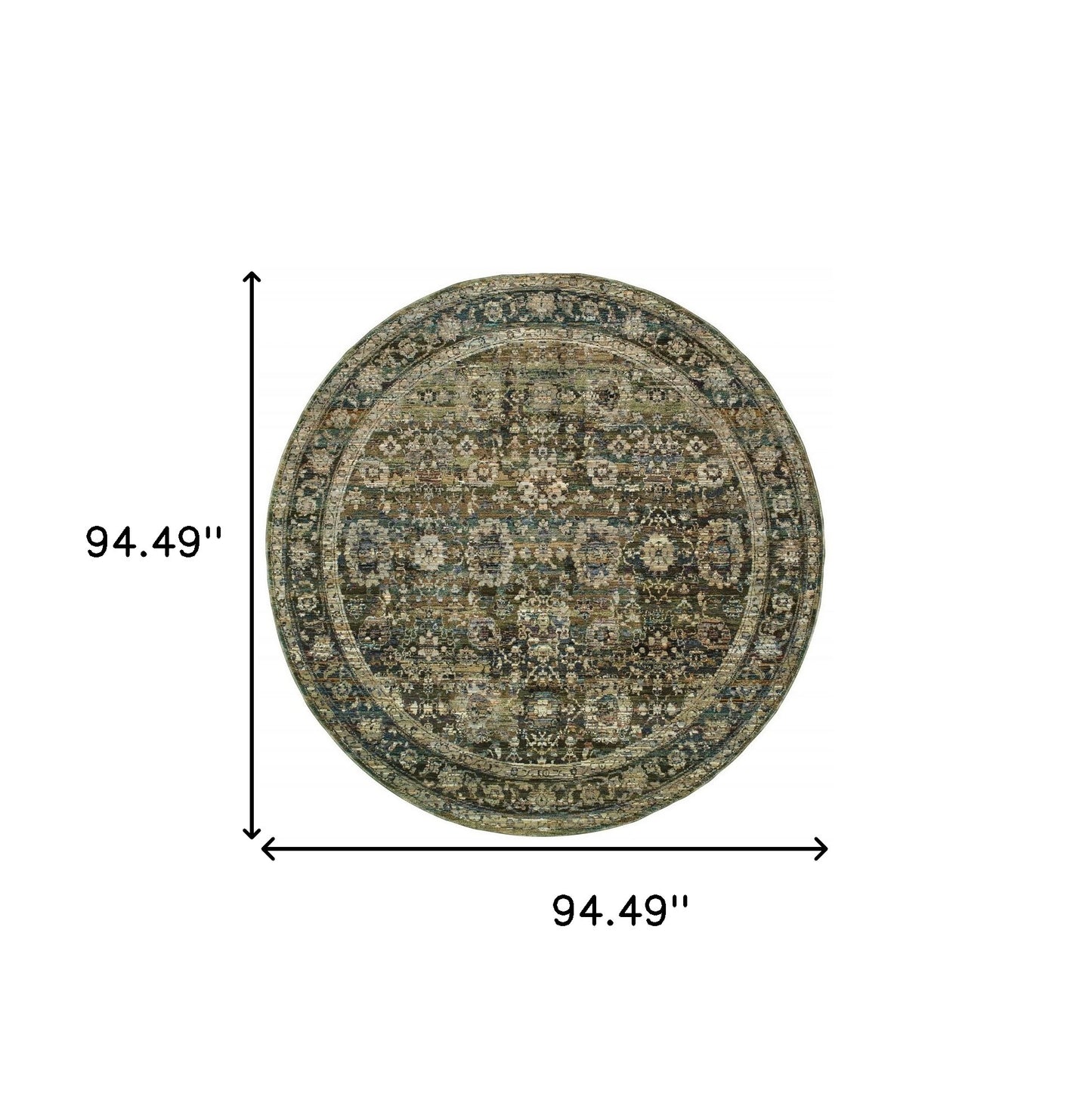2'X8' Green And Brown Floral Runner Rug