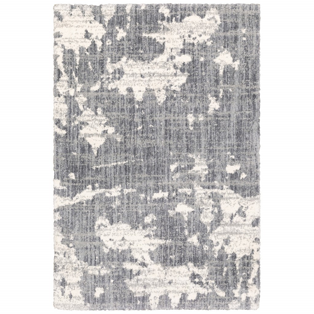 9'X12' Grey And Ivory Grey Matter Area Rug