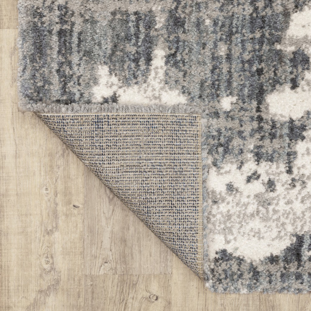 9'X12' Grey And Ivory Grey Matter Area Rug