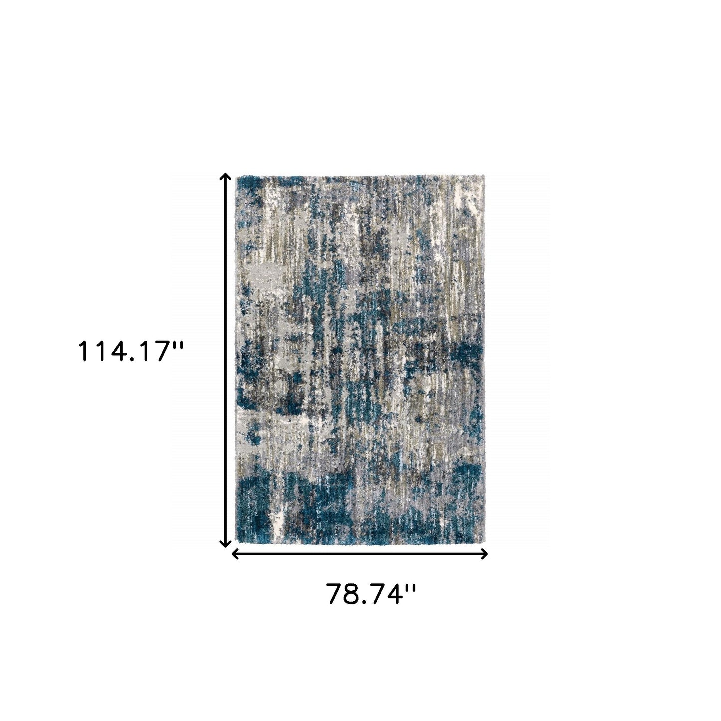 8'X10' Grey And Blue Grey Skies Area Rug