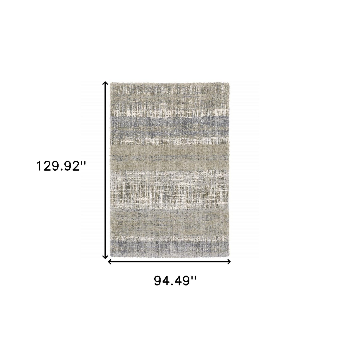 5'X8' Grey And Ivory Abstract Lines Area Rug