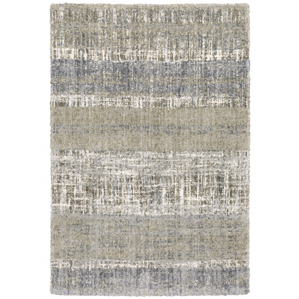 5'X8' Grey And Ivory Abstract Lines Area Rug