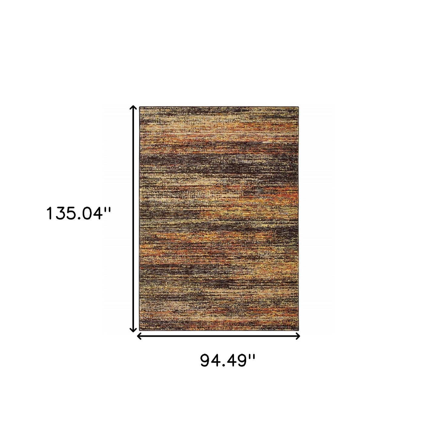 8'X10' Gold And Slate Abstract Area Rug