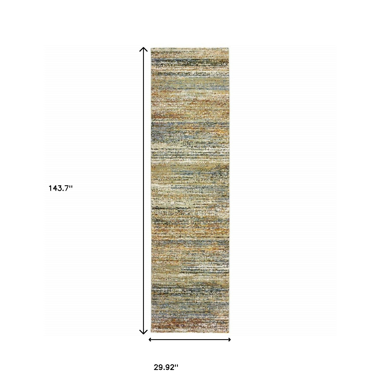 5'X8' Gold And Green Abstract Area Rug