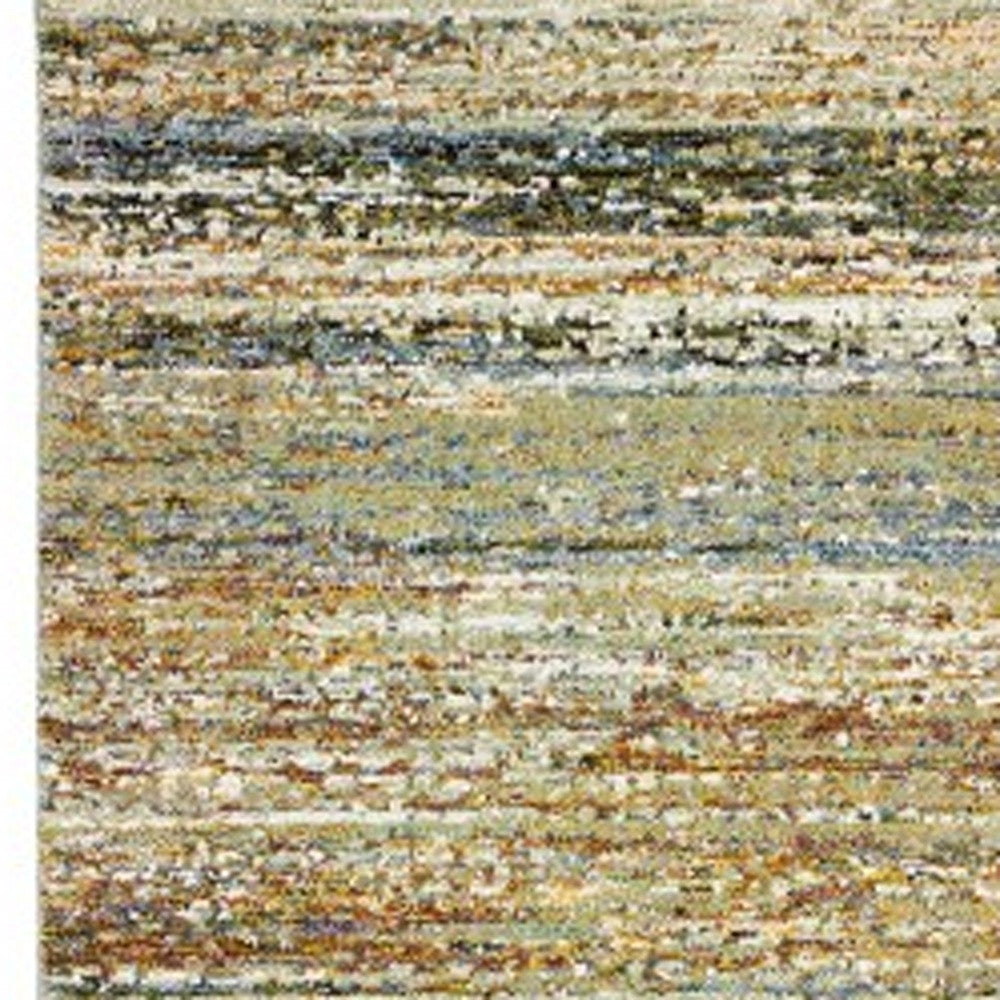 5'X8' Gold And Green Abstract Area Rug