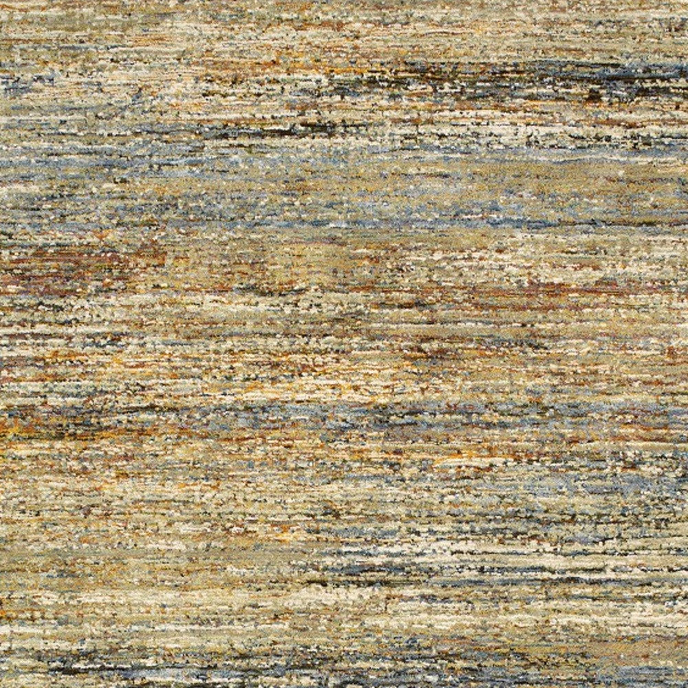 5'X8' Gold And Green Abstract Area Rug