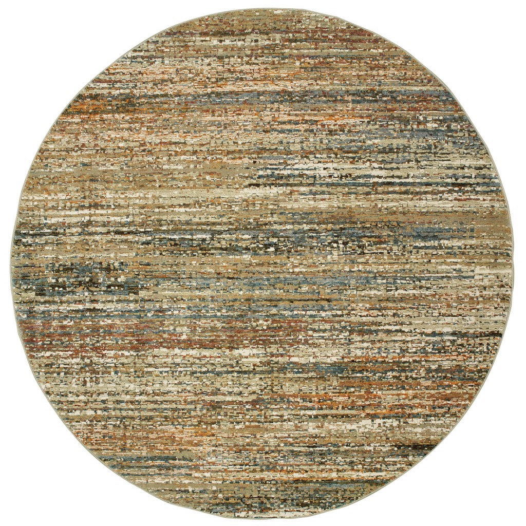 5'X8' Gold And Green Abstract Area Rug