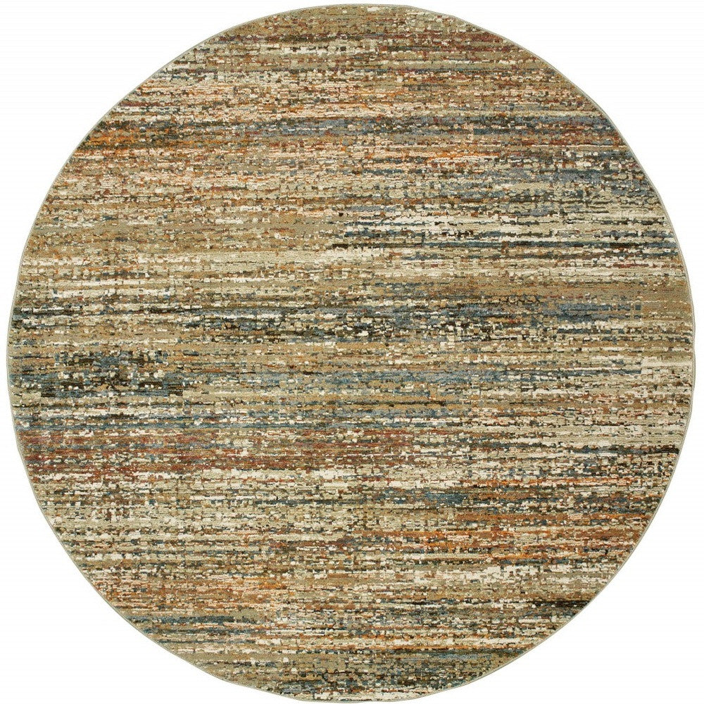 5'X8' Gold And Green Abstract Area Rug