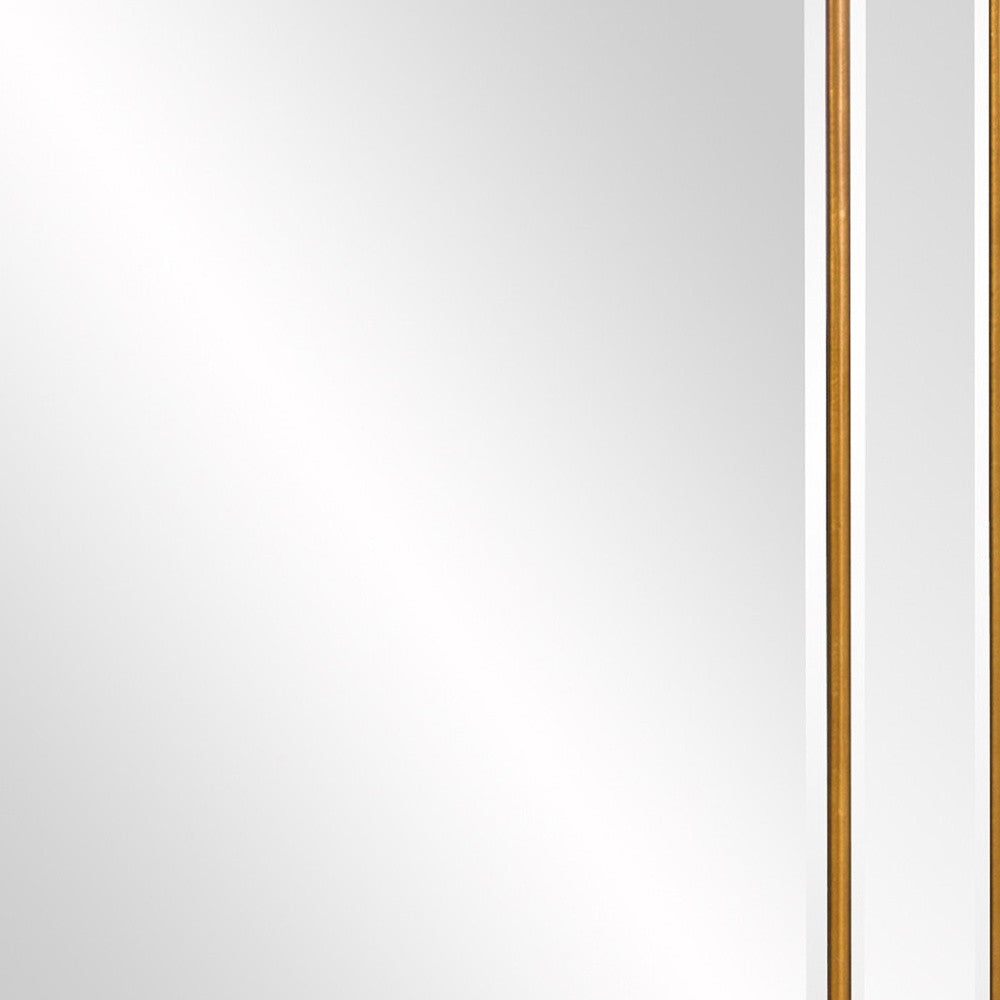 Recatngle Gold Leaf Mirror With Angled Corners Frame