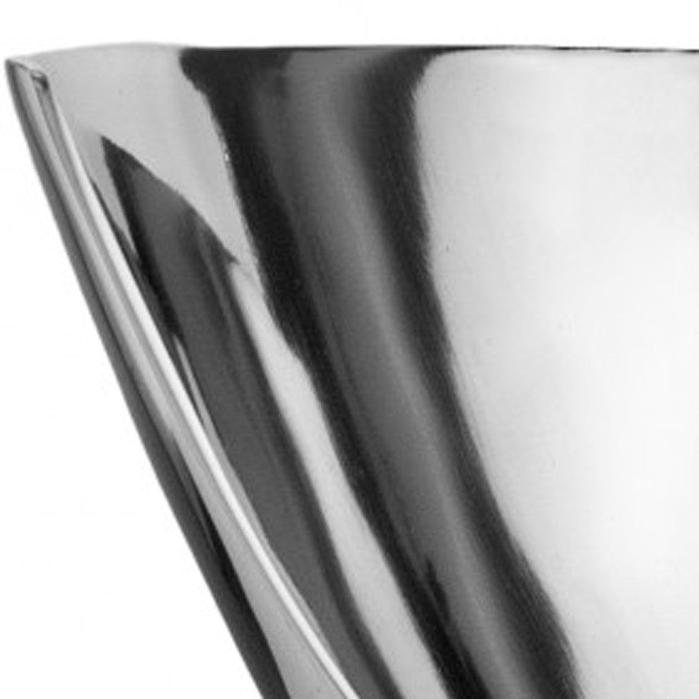 Silver Aluminum Abstract Tray Dish Centerpiece Bowl