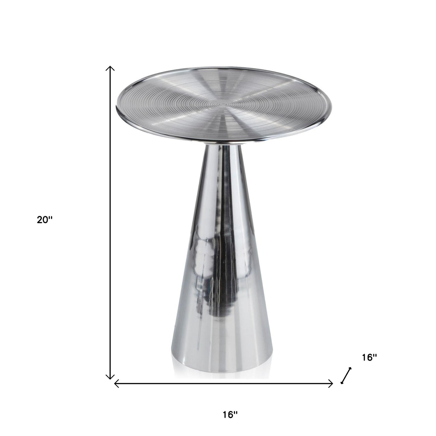 20" Silver Metal Round End Table