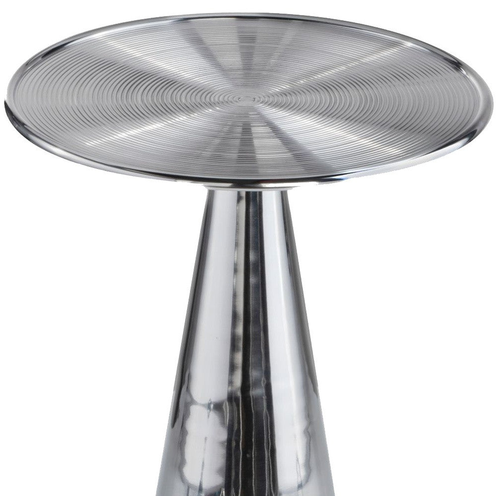20" Silver Metal Round End Table
