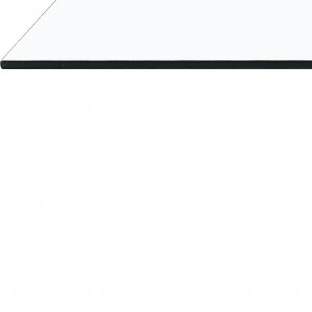 48" Clear and Gray and White Glass Coffee Table