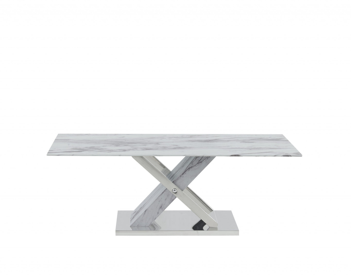 Elegant Marble Glass Top Coffee Table