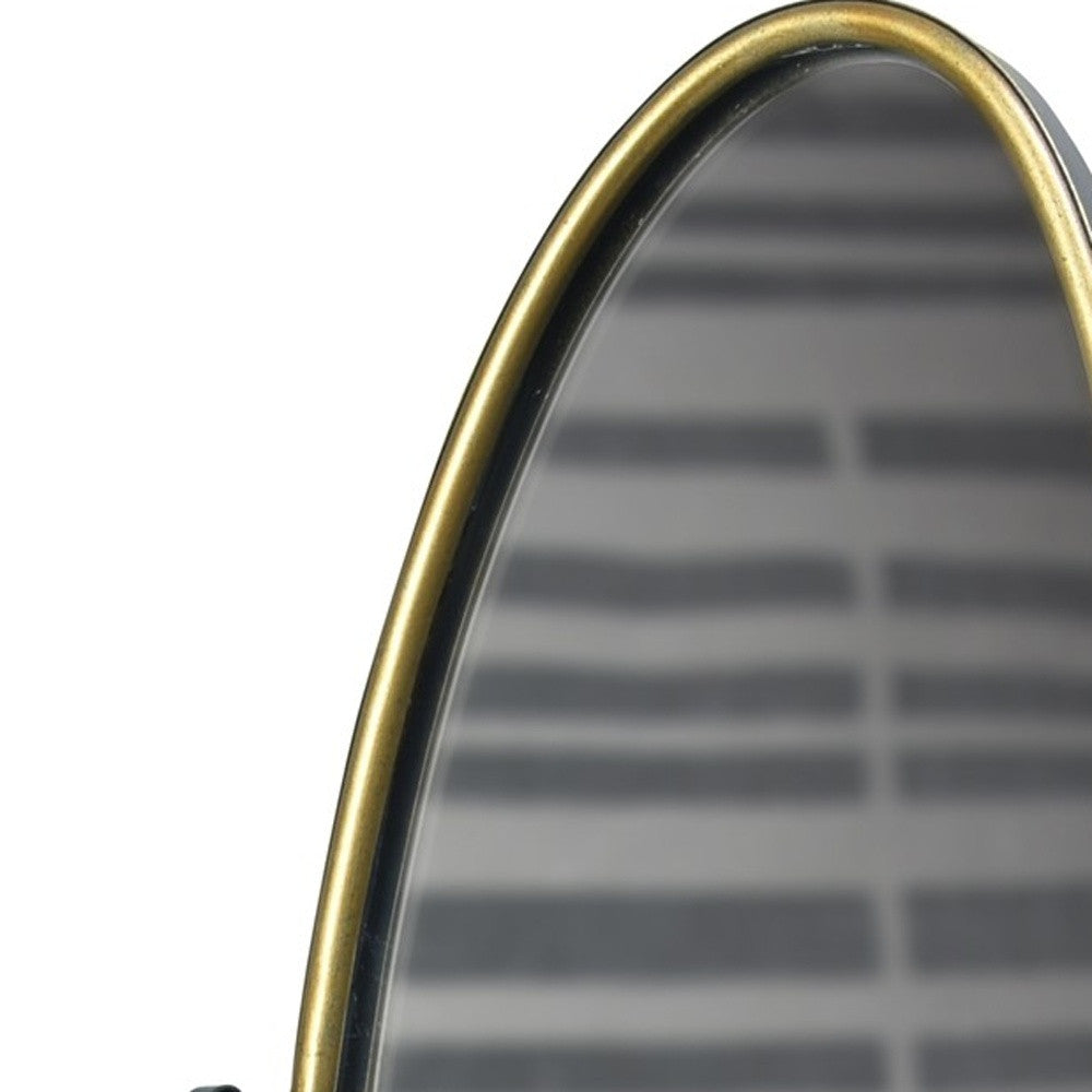 Gray And Gold Oval Vanity Floor Mirror
