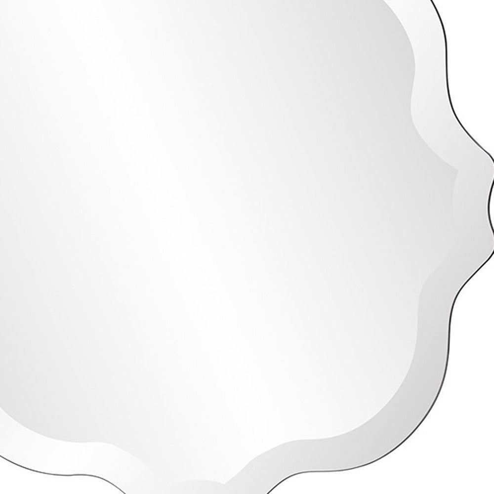 Square Frameless Mirror With Scallop Edges