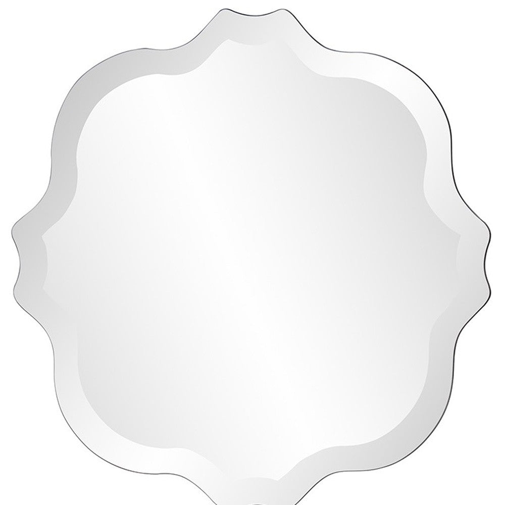 Square Frameless Mirror With Scallop Edges