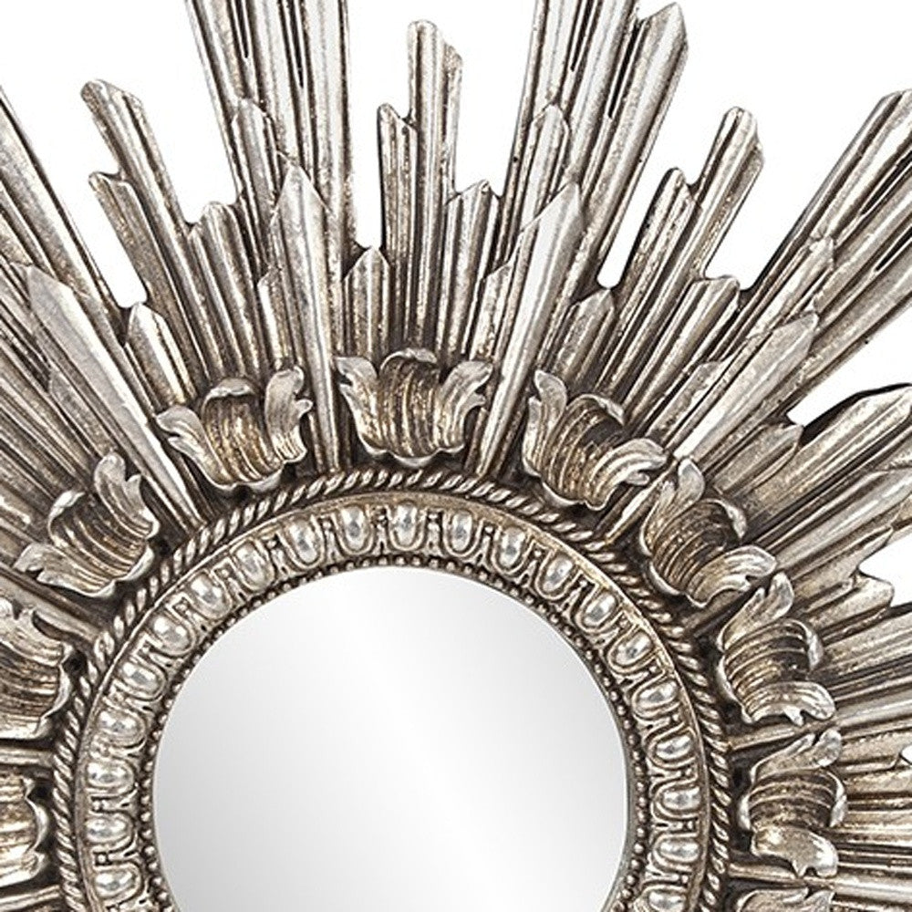 Oval Antiqued Silver Leaf Finish Mirror