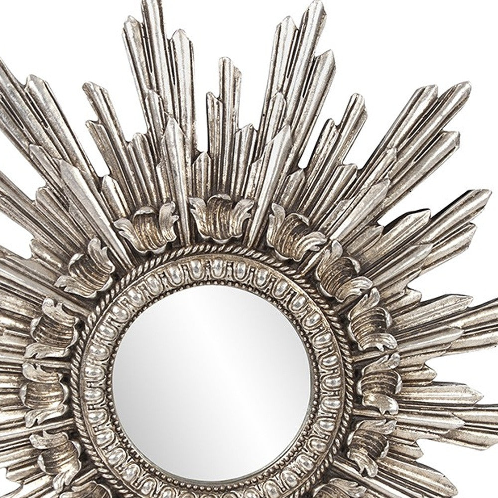 Oval Antiqued Silver Leaf Finish Mirror