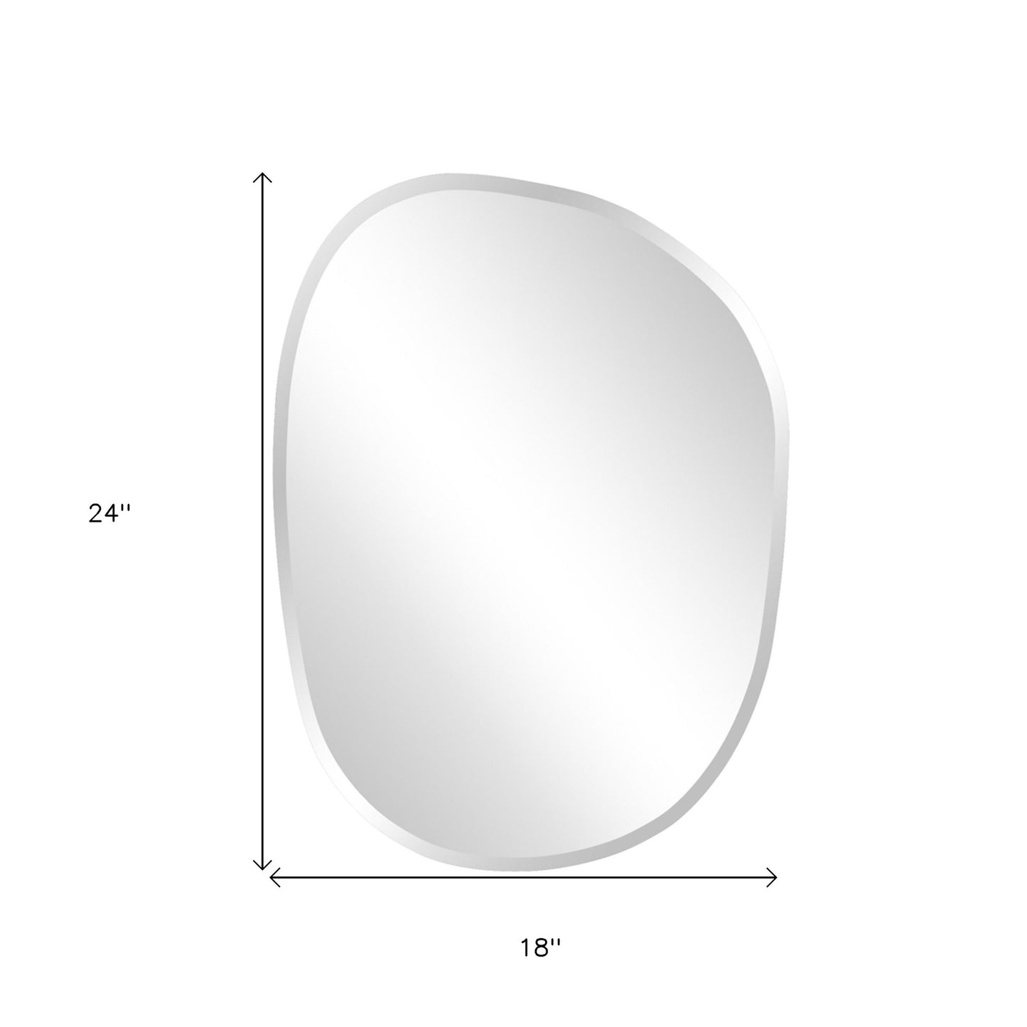 Oval Asymmetrical Frameless Mirror