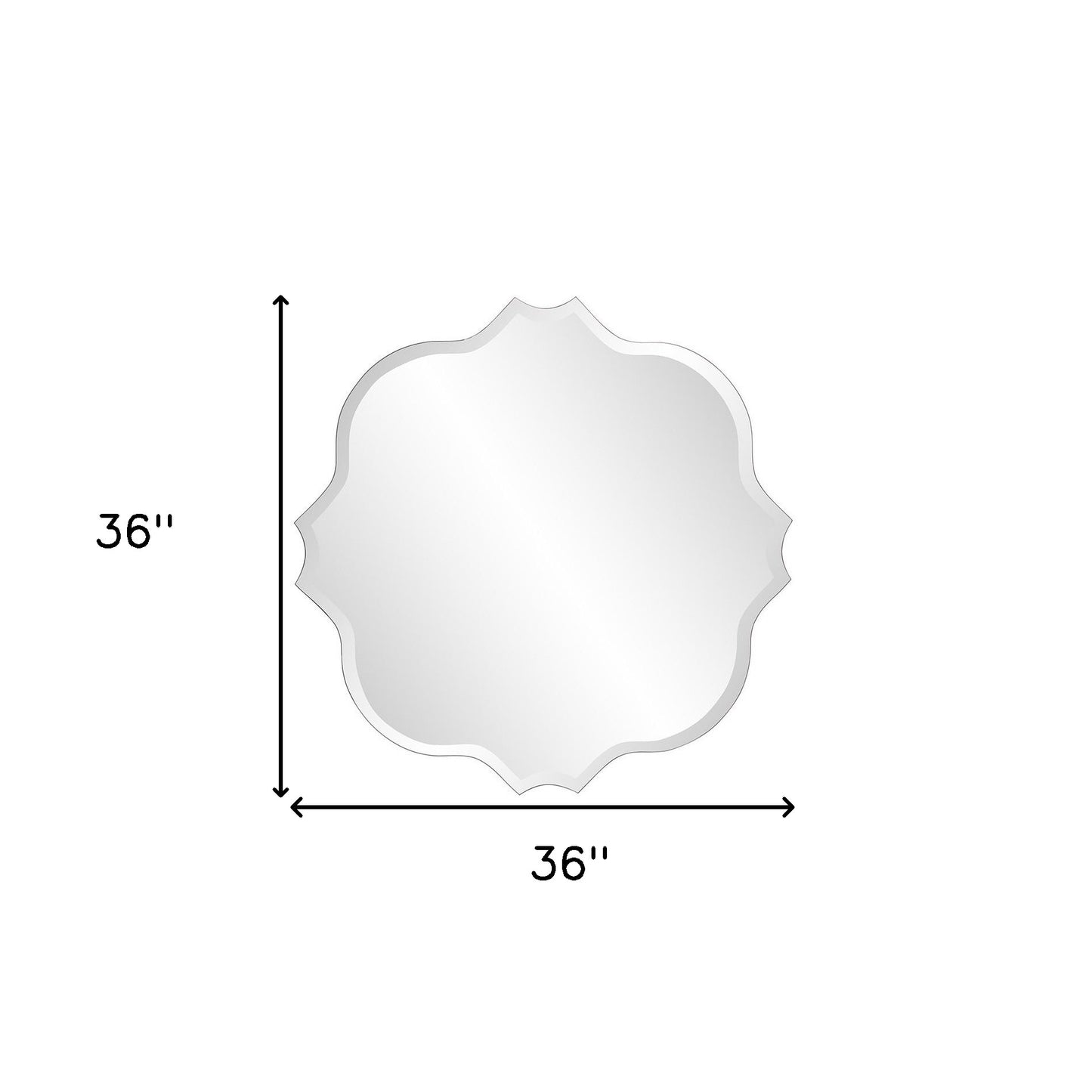 Frameless Scalloped Wall Mirror