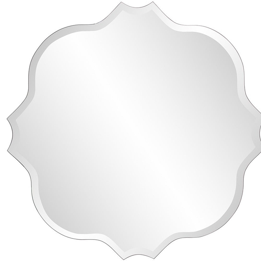 Frameless Scalloped Wall Mirror