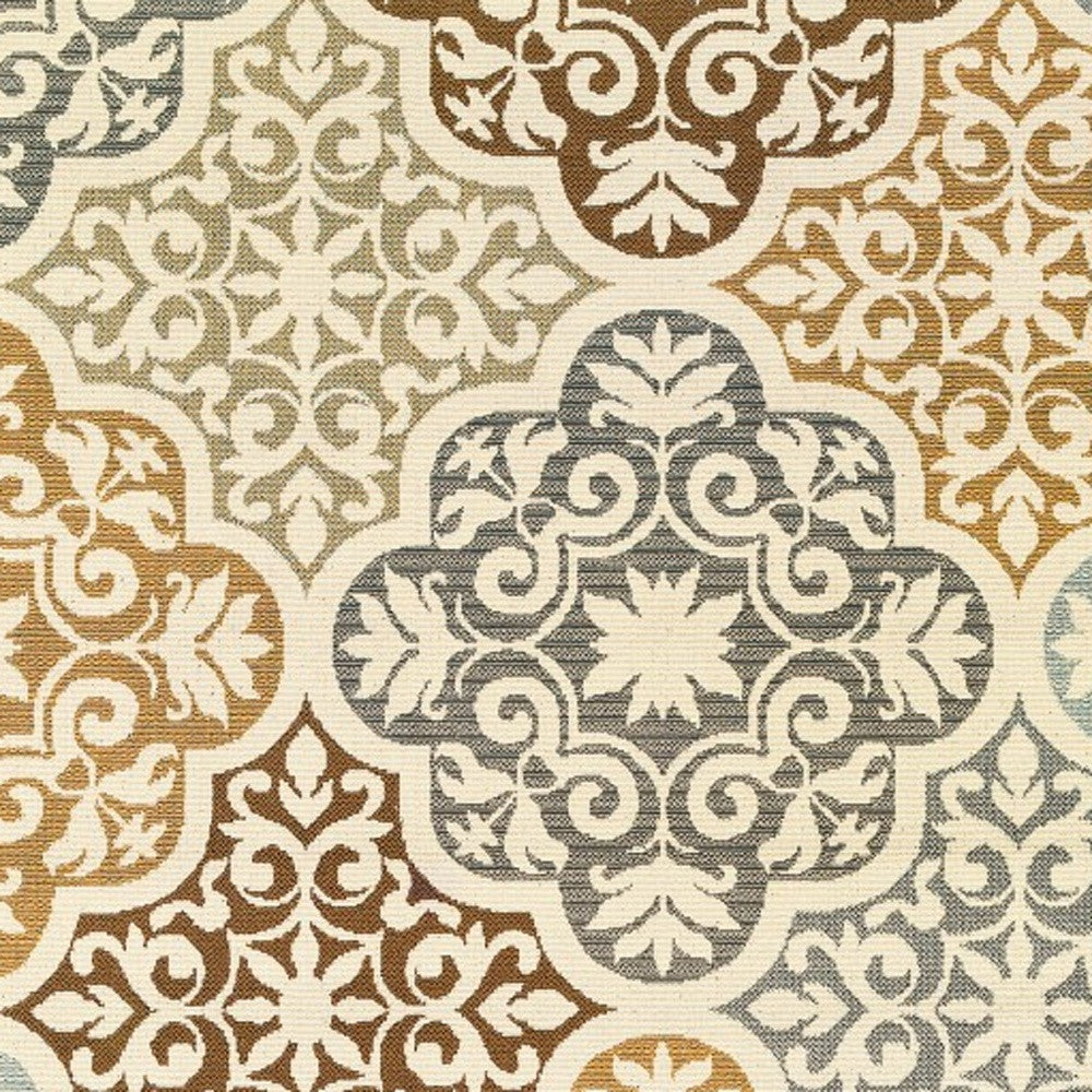 2' X 8' Gray and Ivory Moroccan Indoor Outdoor Area Rug